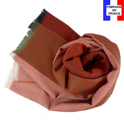 Echarpe homme merinos Vertige rouge