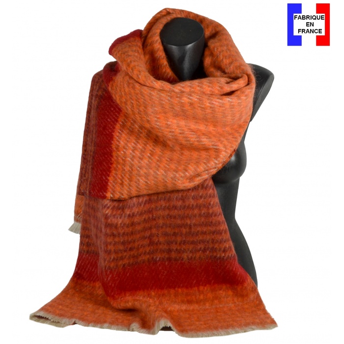 Châle Peps orange made in France