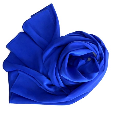 Echarpe en soie bleu-roi